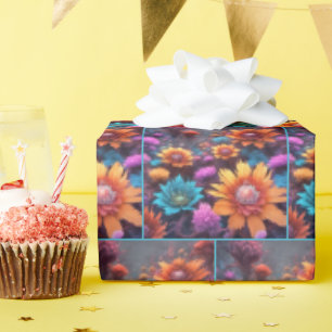 Fractale Fantasie Bloemen Cadeaupapier