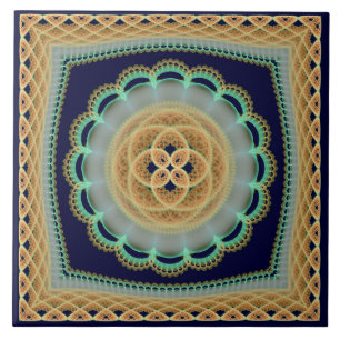 Fractale franje heldere decoratie tegeltje