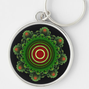 Fractale groene feeënornament sleutelhanger