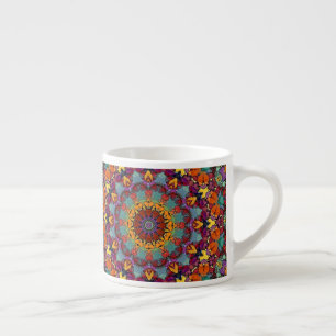 Fractale Kaleidoscoop Mandala Patroon-64351 Espresso Kop