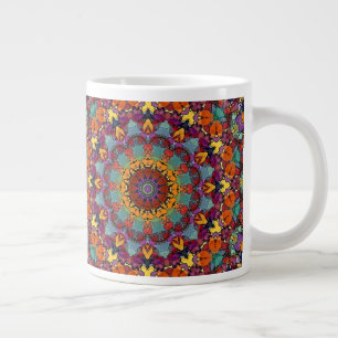 Fractale Kaleidoscoop Mandala Patroon-64351 Extra Grote Beker