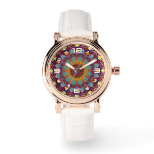 Fractale Kaleidoscoop Mandala Patroon-64351 Horloge