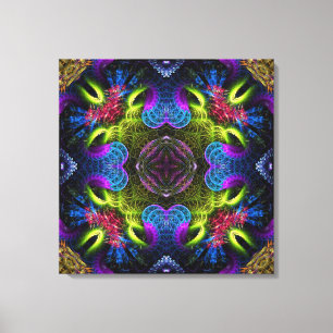 Fractale Kleuren Geometrische Kunst Canvas Afdruk