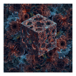 Fractale Kubus Met Mandelbrot-Uitsparing Perfect Poster