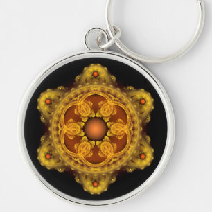 Fractale kunst fee mandala sleutelhanger