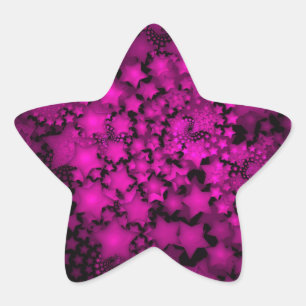Fractale kunst hete roze neon sterren ster sticker