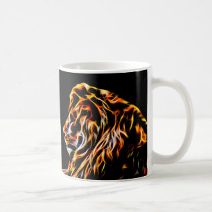 Fractale lion de schéma tasse blanche classique d