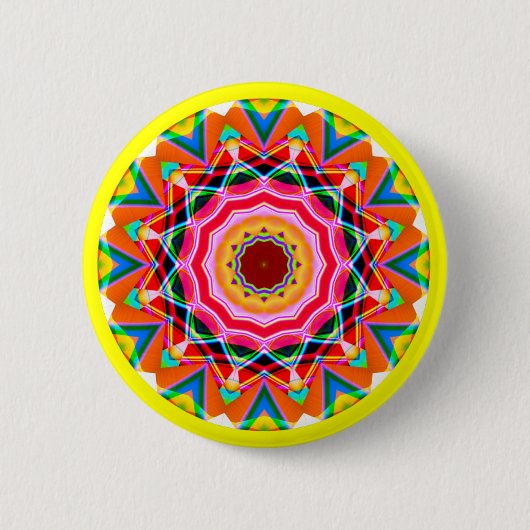 Fractale Mandala Ronde Button 5,7 Cm (Voorkant)
