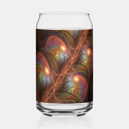Fractale marron abstrait fluorescent coloré trippy (Recto)