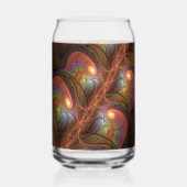 Fractale marron trippy abstrait fluorescent coloré (Verso)