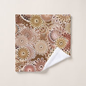 Fractale Motif, Brown, Tan et Beige (Gant de toilette)