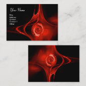 FRACTALE ROOS 1 helderrood zwart Visitekaartje (Voorkant / Achterkant)