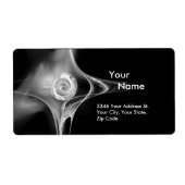 FRACTALE ROOS 1 zwart-wit Etiket (Voorkant)