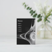 FRACTALE ROOS 2, grijs zwart-wit Visitekaartje (Staand voorkant)