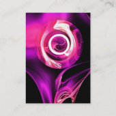 FRACTALE ROOS 4 MONOGRAM felroze zwart Visitekaartje (Achterkant)