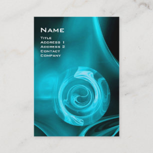 FRACTALE ROOS 4 MONOGRAM helder blauw paars zwart Visitekaartje
