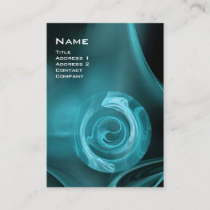 FRACTALE ROOS 4 MONOGRAM zacht antiek blauw zwart Visitekaartje