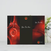 FRACTALE ROOS heldere rode, zwarte drieledige broc (Staand voorkant)