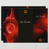 FRACTALE ROOS heldere rode, zwarte drieledige broc (Voorkant / Achterkant)