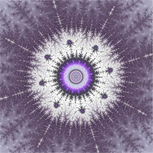 Fractale Sneeuwvlok Patroon Sticker (Voorkant)