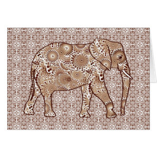 Fractale spiraal olifant - bruin en taupe