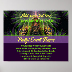 Fractale tempel bos fantasie poster