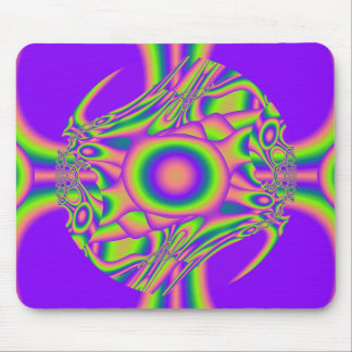 Fractale warp paars groen psychedelisch muismat