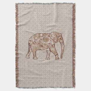 Fractale wervelolifant - bruin en taupe deken