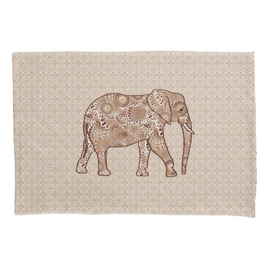 Fractale wervelolifant - bruin en taupe kussensloop (Voorkant)