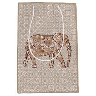 Fractale wervelolifant - bruin en taupe medium cadeauzakje
