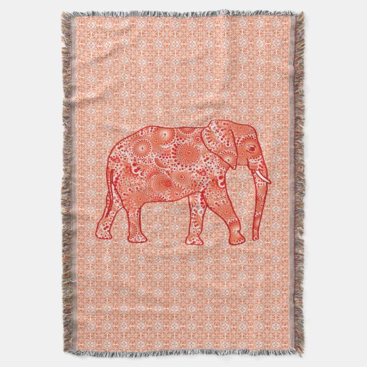 Fractale wervelolifant, koraal sinaasappel en perz deken (Voorkant Verticaal)