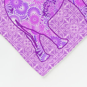 Fractale wervelolifant - paars en orchidee fleece deken