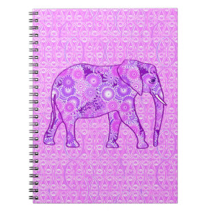 Fractale wervelolifant - paars en orchidee notitieboek