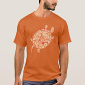 Fractale wervelschildpad - schoppen van mandarijne t-shirt (Voorkant)