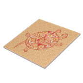 Fractale wervelschildpad - schoppen van mandarijne tegeltje (Zijkant)