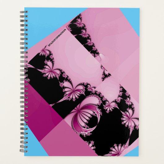 Fractalentuin roze & azuur planner (Voorkant)