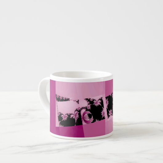 Fractalentuin roze espresso kop (Voorkant links)