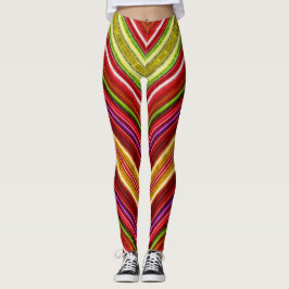 Fractalius Chevron in Reds Leggings