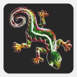 Fractalius Lizard Vierkante Sticker