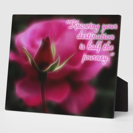 Fractalius Roos Inspirerend Plaque Fotoplaat (Zijkant)