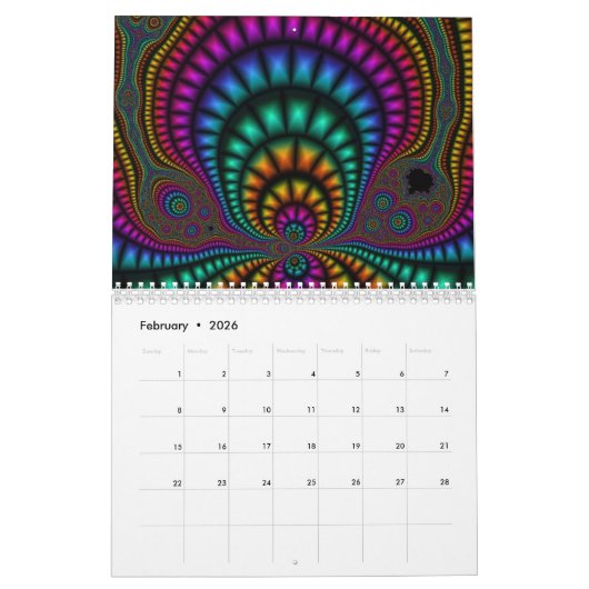Fractals Calendar Kalender (Feb 2026)