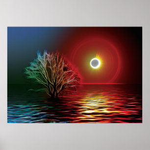 Fractielia, hemel en rivier poster