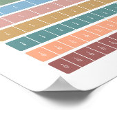 Fraction Bars Rainbow Minimalistische educatieve k Poster (Hoek)