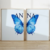 Fractionner le papillon Nom personnalisé Mur Art b