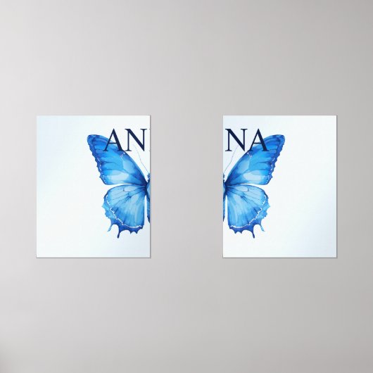 Fractionner le papillon Nom personnalisé Mur Art b (Recto)