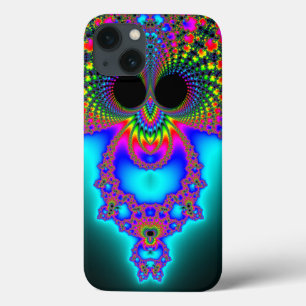 Fractowl Modern Neon Color Fractal Art iPhone 13 Hoesje