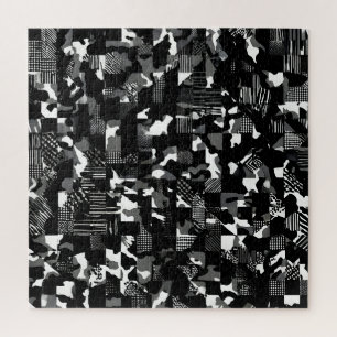 "Fractura" - Zwart Wit Camouflagepatroon  Legpuzzel
