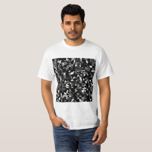 "Fractura" - Zwart Wit Camouflagepatroon  T-shirt