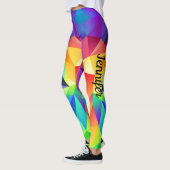 Fracture Arc-en-ciel Nom personnalisé Leggings Pan (Gauche)