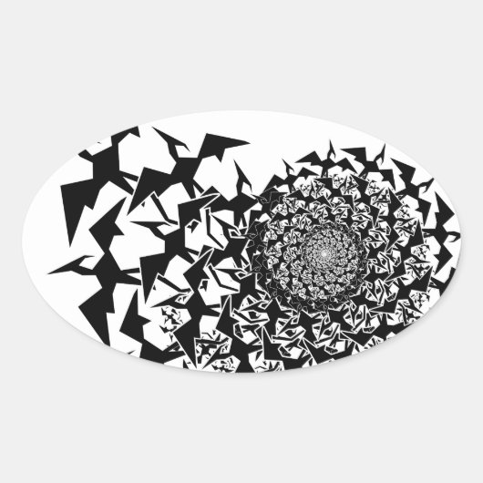 Fractyl Pterodactyl Ovale Sticker (Voorkant)